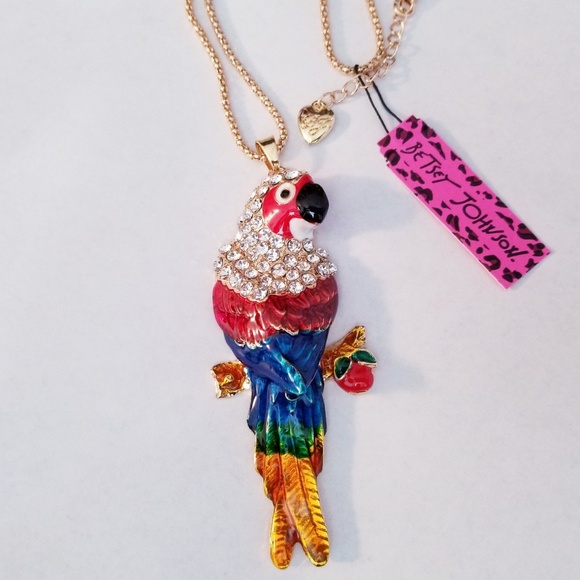 Betsey Johnson Jewelry - Betsey Johnson Crystal Parrot Necklace